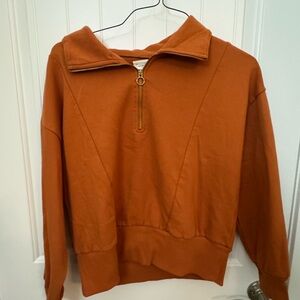 Women’s Orange Half-Zip Sweater
